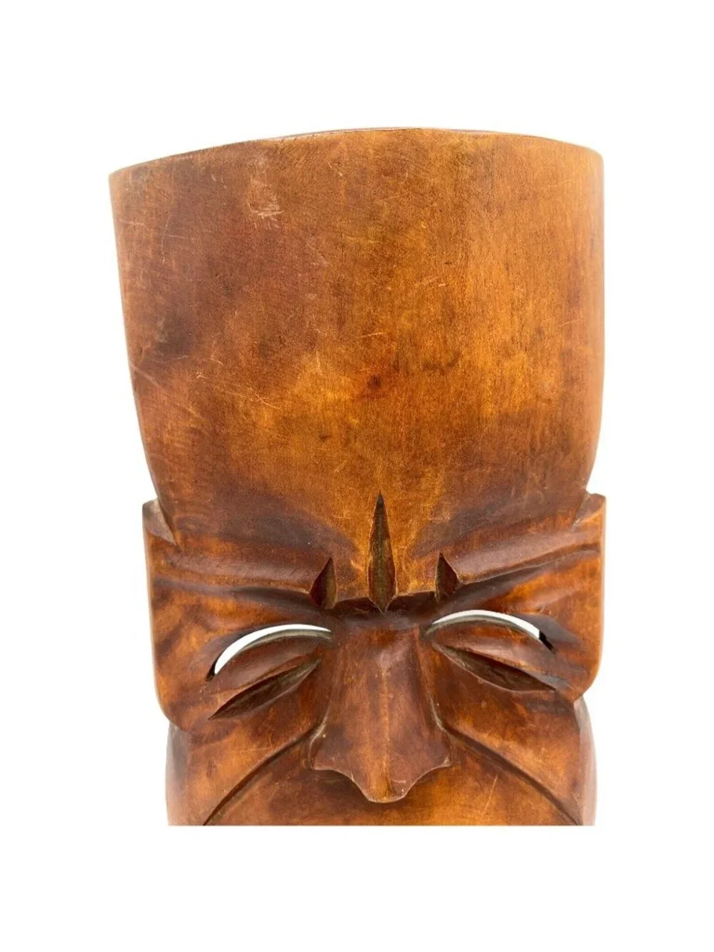 Vintage Hand Carved Wood Tragedy Theater Drama Wooden Mask Sad Face 1950 Wider - Picture 2 of 10